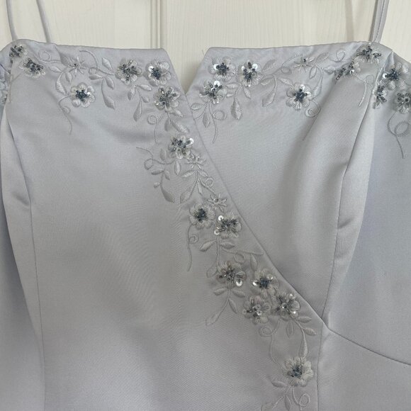 Mori Lee Dresses & Skirts - Mori Lee SIlver/Pewter Beaded Floor Length Gown